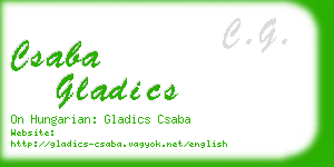 csaba gladics business card